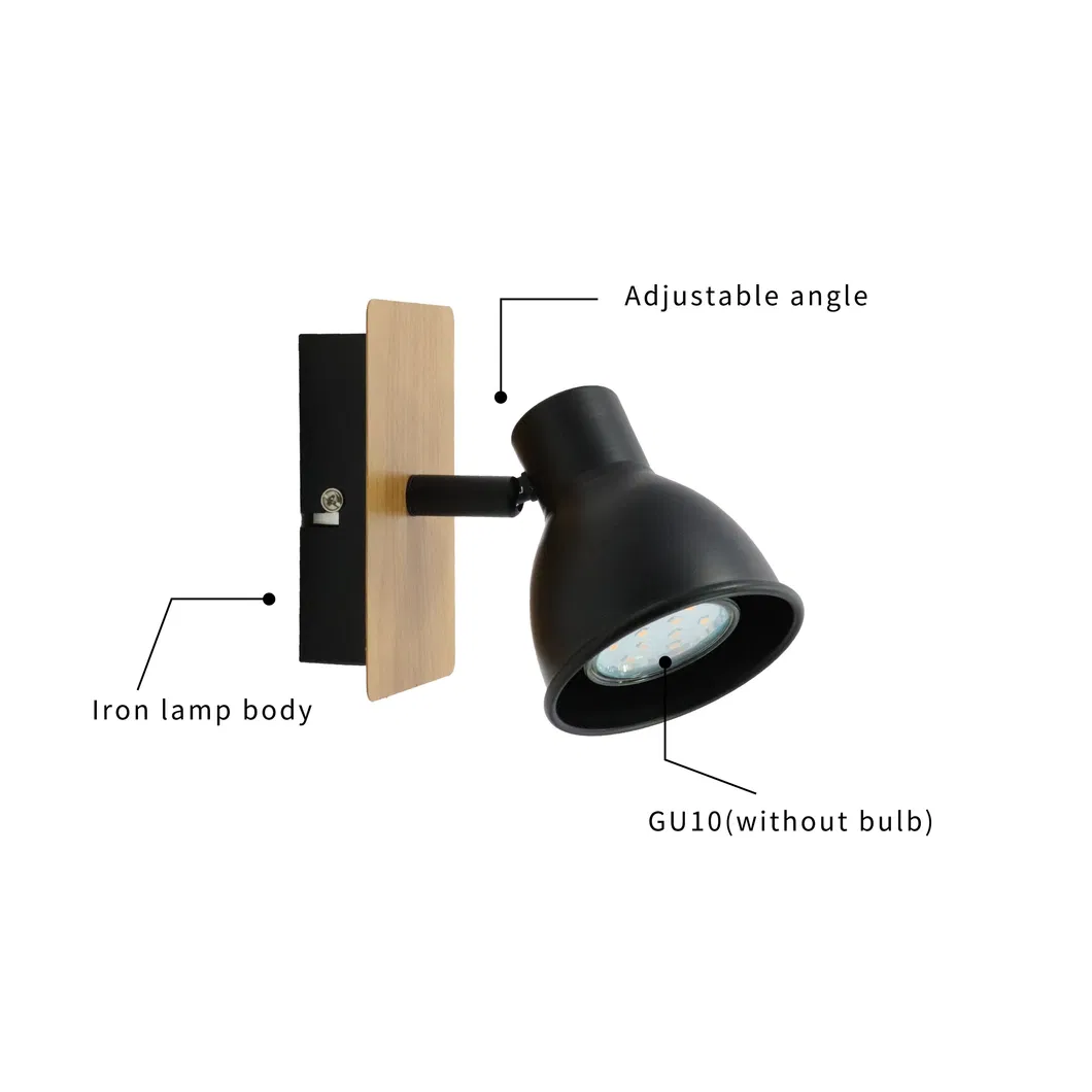 Indoor Wall Lamp Decorative Iron GU10 Ceiling Spot Light Fixture Black White Adjustable Surface Mounted Track Lighting