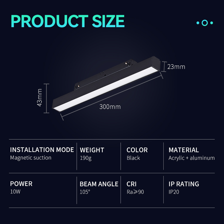 Leelen Commercial LED Linear Rail Track Light System Magnetic LED Light Flood