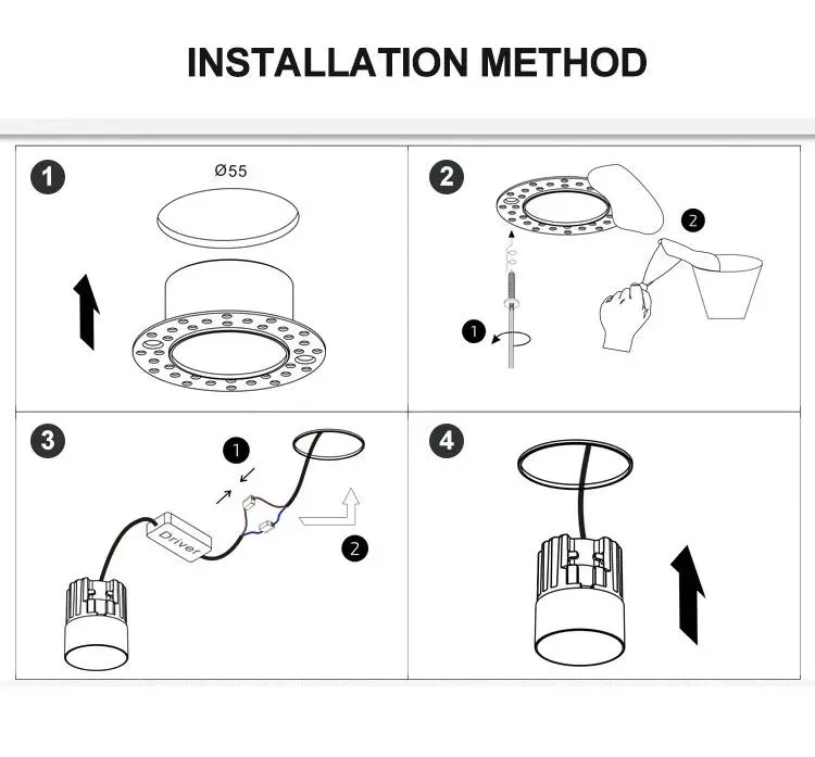 Trimless Ceiling recessed led down light 8
