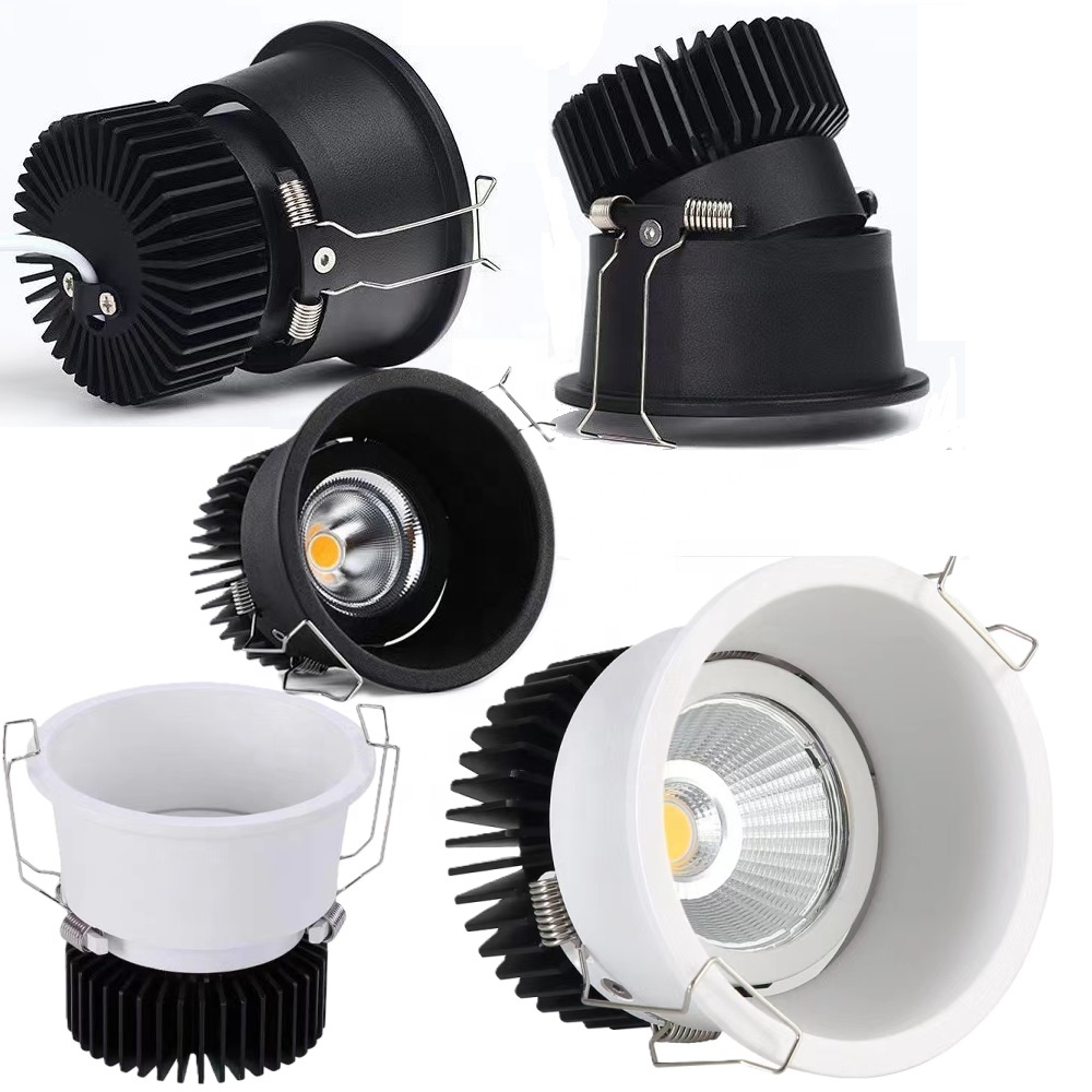 7w 9w 15w Ceiling Hotel Commercial Led Adjustable Recessed Cob Deep Anti-glare 75mm 95mm Cutout Downlight