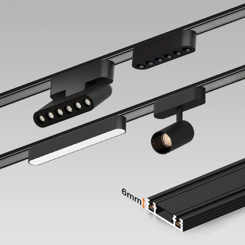 Aluminum Magnetic Track Light 48V Surface Recessed Pendant LED Spot Light High CRI 90 Magnetic Track Rail Lighting