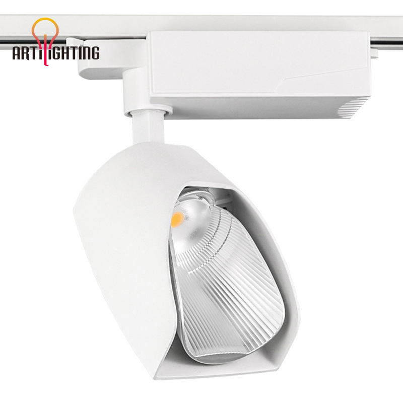 Modern Indoor Adjustable Commercial Office Black White High Power COB 30W 35W Track LED Spotlight