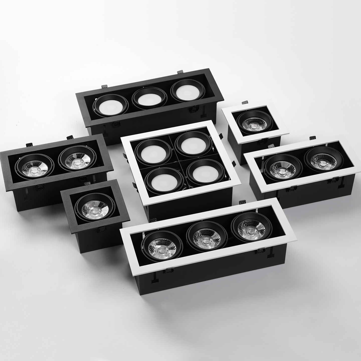 PULUOTI 148mm*148mm*160mm Recessed LED Downlight Replaceable AR80 COB Bulb 12W 18W Ceiling Spot Lights AC110 220V
