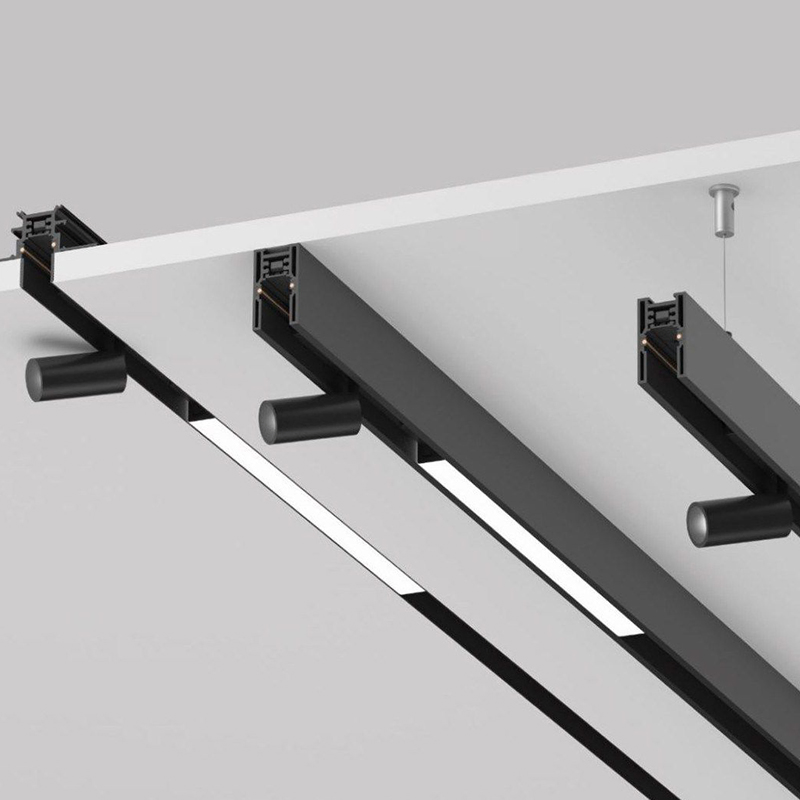 Magnetic System DC48V with Indoor Aluminum Linear Light with Recessed Surface Mounted Trimless Track Light