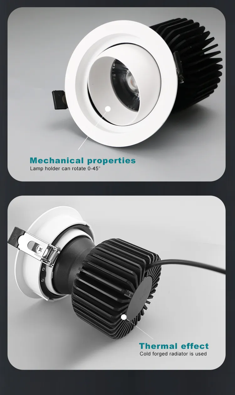 LED COB Frameless Ceiling Spotlight 30W High CRI Embedded Spot Light