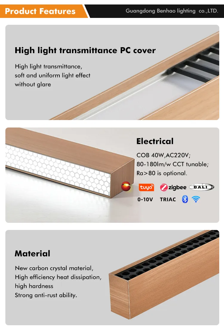 Commercial LED Linear Light, 40W Linkable Batten Fixture, Waterproof for Shop & Office Lighting