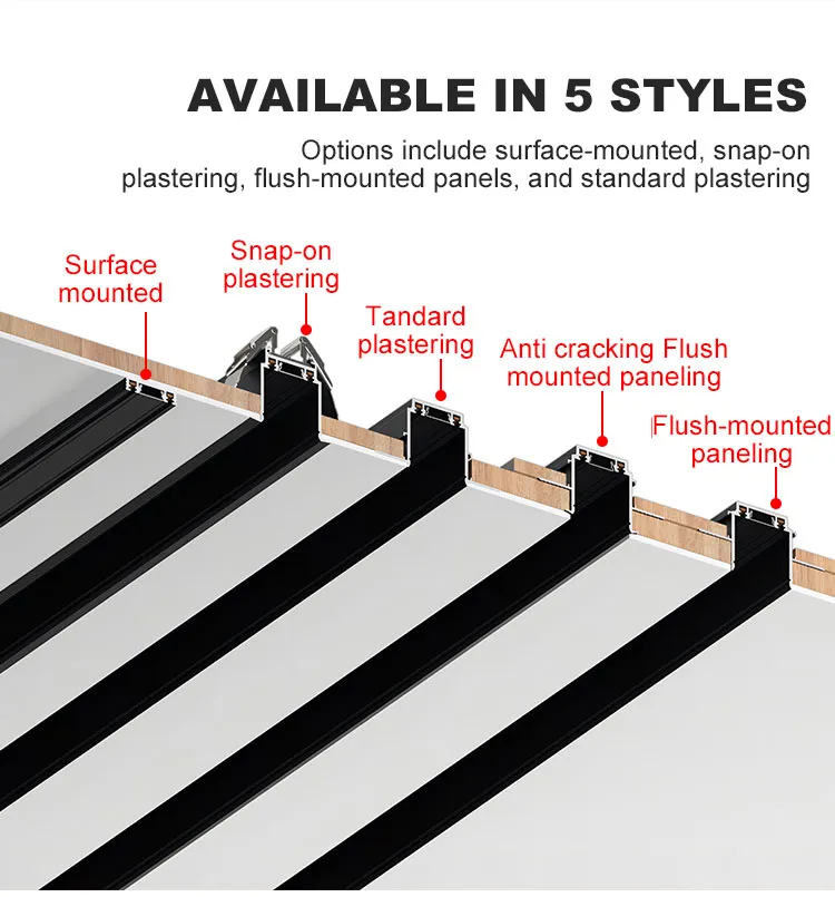 Aluminum Magnetic Track Light 48V Surface Recessed Pendant LED Spot Light High CRI 90 Magnetic Track Rail Lighting