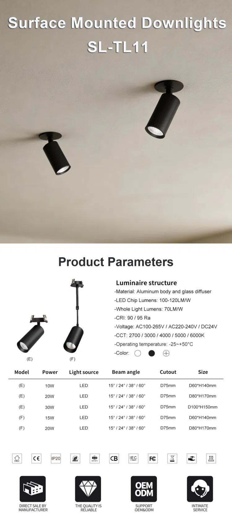 Dimmable 48V Adjustable Head Rail System Magnetic LED Track Spot Light