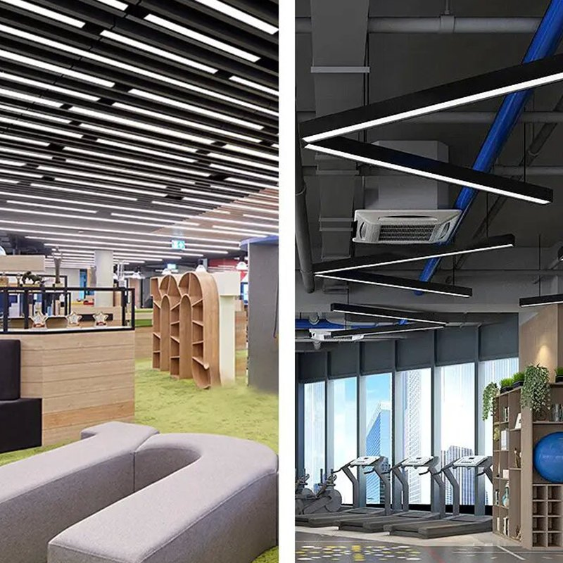 Mounted Pendant Hanging Line IP65 Waterproof Lamp 2FT 4FT Office Commercial LED Linear Light