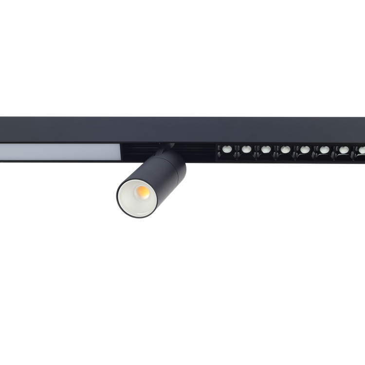 Tuya 48V M20 Smart LED Linear Cob Grille Lights Black 4 Wires Magnetic Track Rail System 10W 15W 20W Magnetic Track
