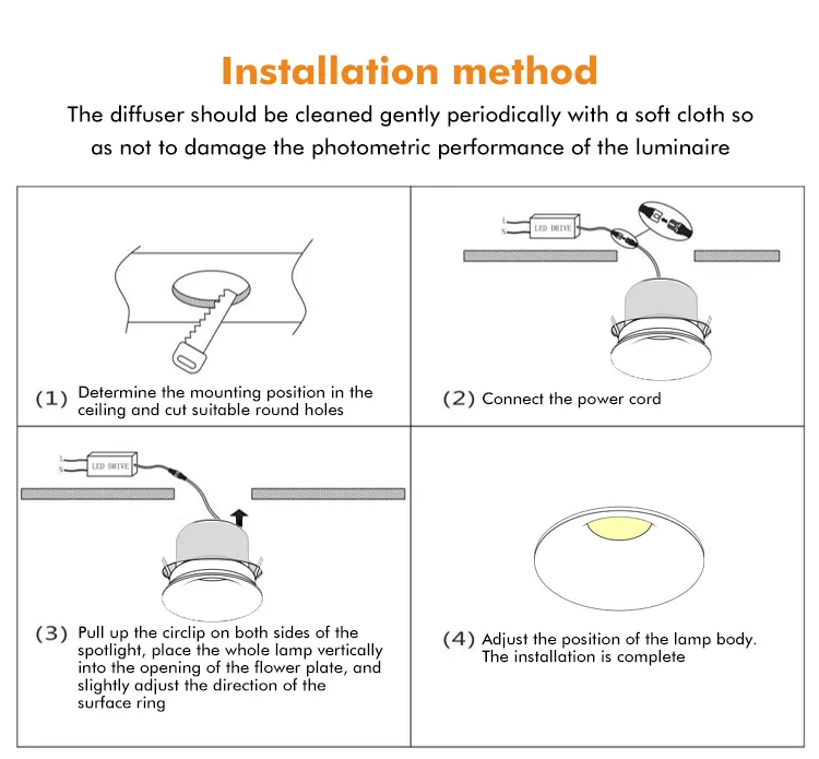 Hot Sale Trimless Recessed Dimmable LED Downlight for Commercial & Residential Projects 10W