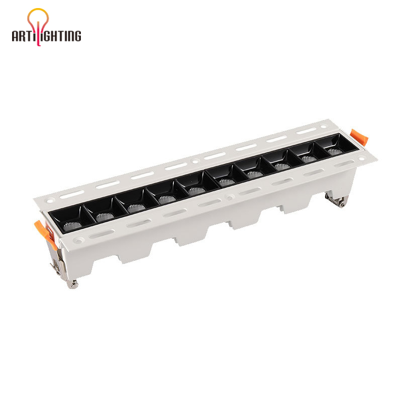 Customized LED Chip Isolated Flicker Free Driver AC85-265V Grill Recessed LED Downlight in Trimless Frame for Linear Lighting