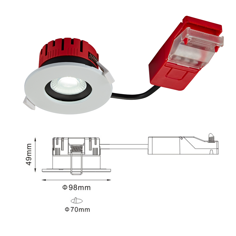 Anti Glare Led Downlight Replaceable Led Module Recessed IP65 Fire Rated Dimmable Down Light Spot