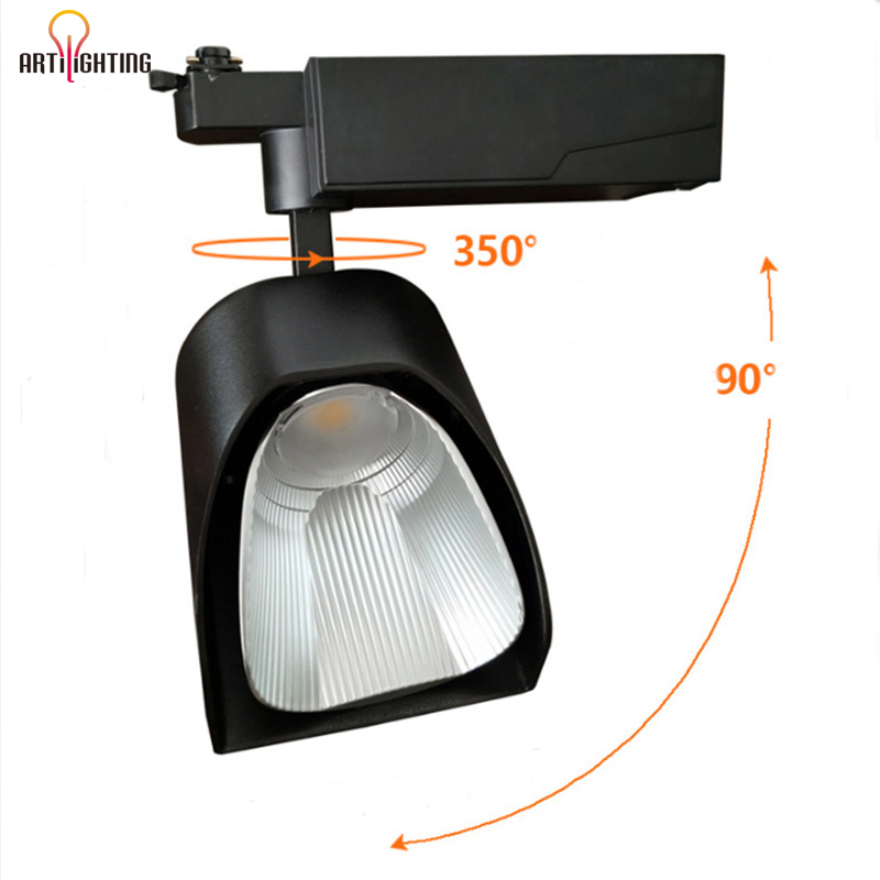 Modern Indoor Adjustable Commercial Office Black White High Power COB 30W 35W Track LED Spotlight