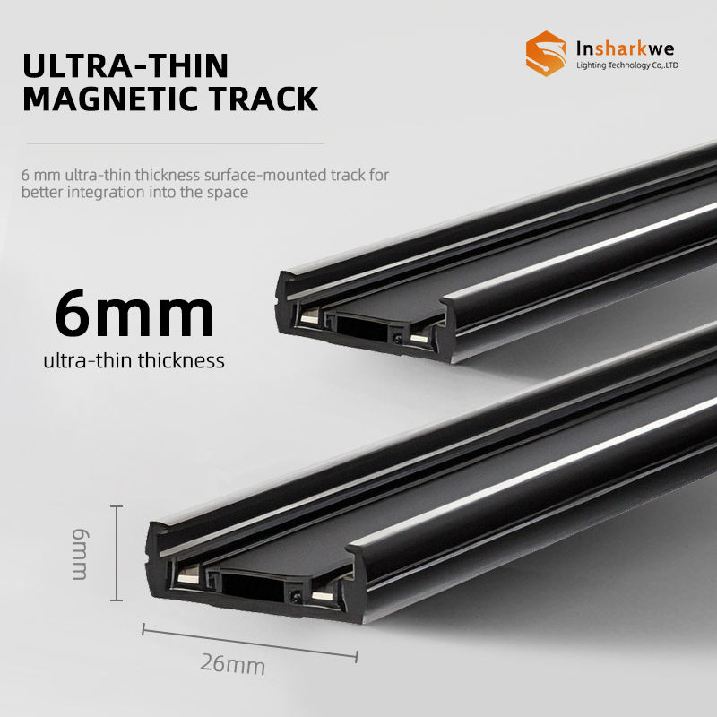 Ultra-Thin 48V Magnet Track System Rail Lighting Smart Tuya Dali LED Magnetic Track Light for Home