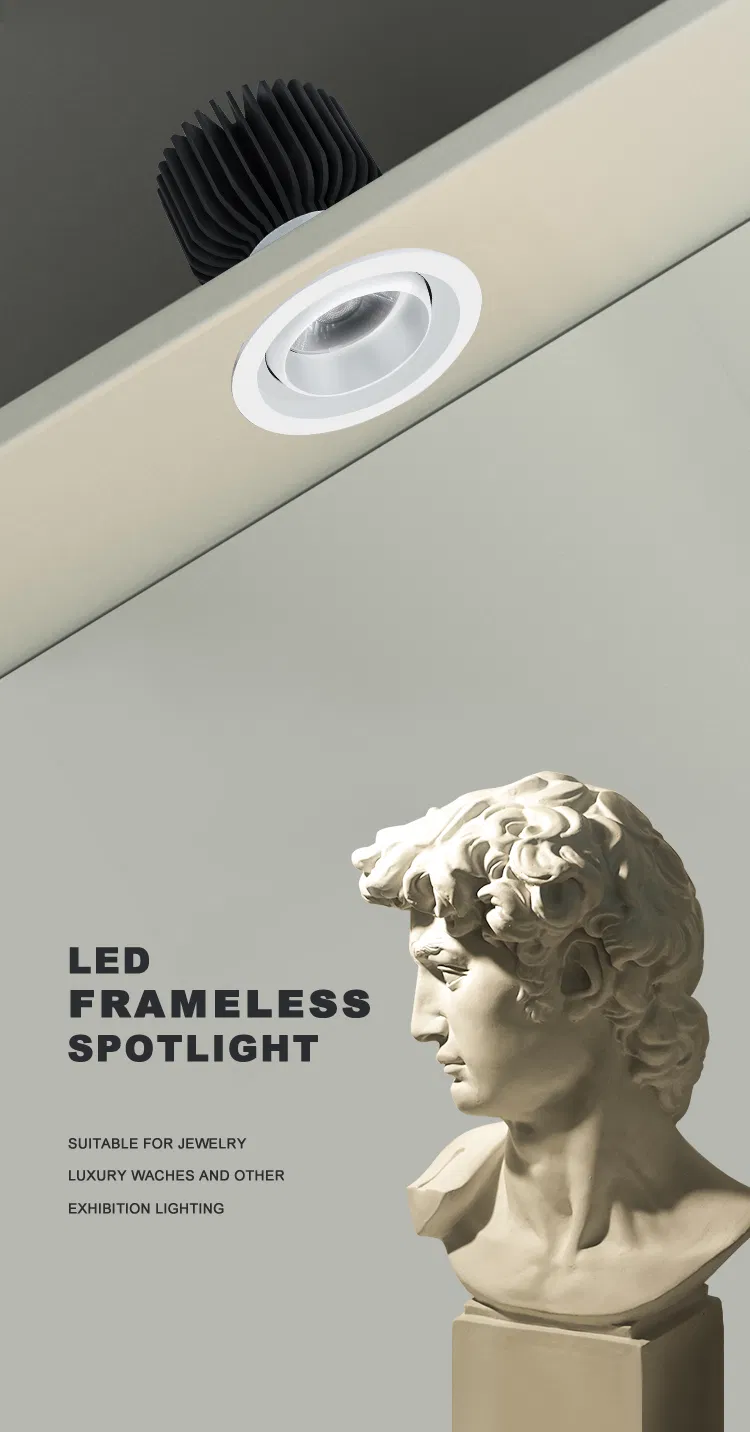 LED COB Frameless Ceiling Spotlight 30W High CRI Embedded Spot Light