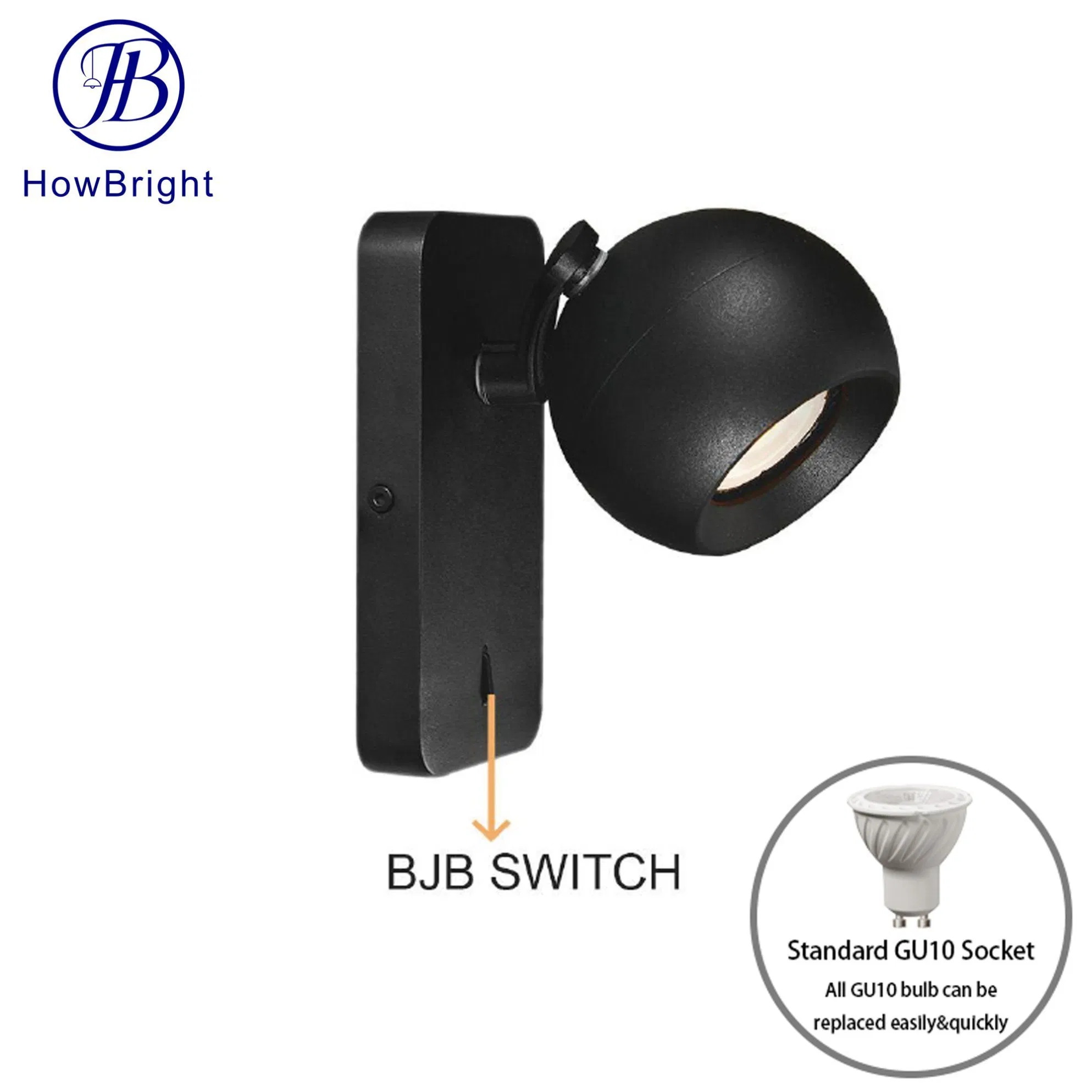 Track Wall Lamp Modern Decorative GU10 Fixture Aluminum Black White Adjustable Indoor Surface Mounted Ceiling Spot Light