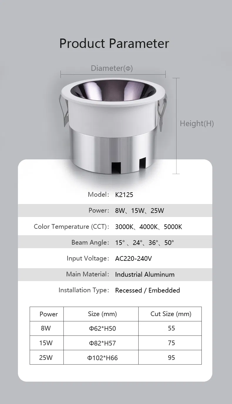Ceiling Spotlight Specifications