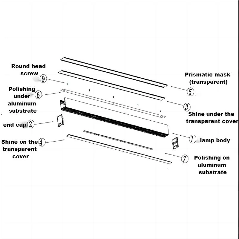 Dimensional draw pattern of lighting fixture housing