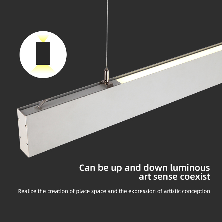 Architectural Indoor Suspended Led Linear Lighting Fixtures White 36W LED Office Pendant Lamp