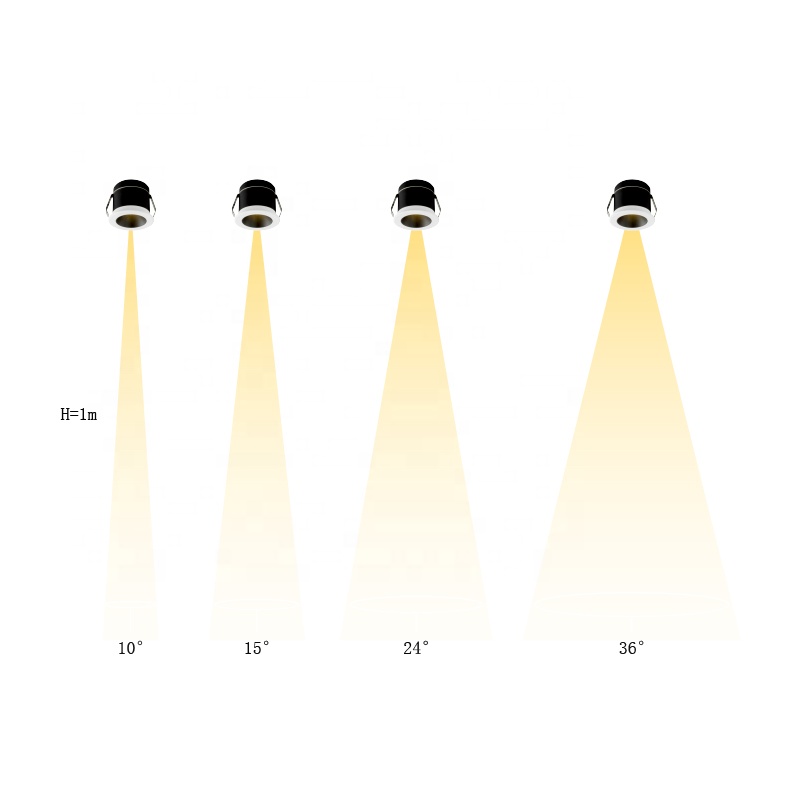 Small Cutout Downlights Recessed Anti-glare Inner Spotlight Aluminium 3w Ceiling Recessed Mini Led Spot Light