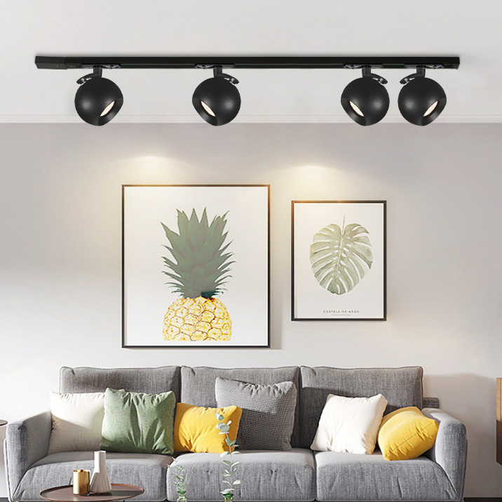 Track Wall Lamp Modern Decorative GU10 Fixture Aluminum Black White Adjustable Indoor Surface Mounted Ceiling Spot Light