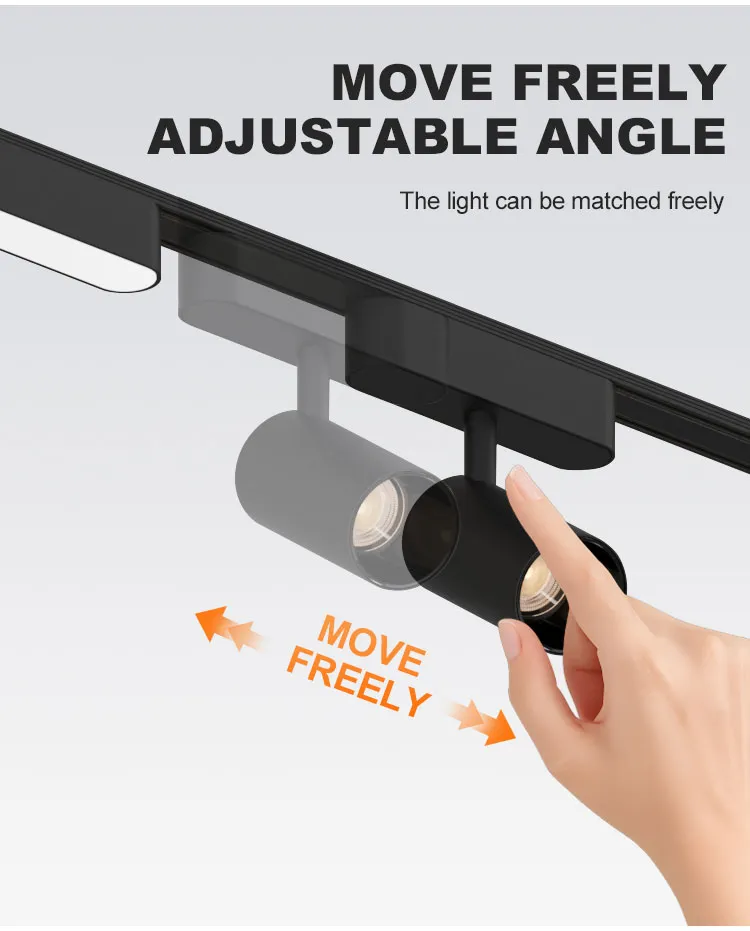 Aluminum Magnetic Track Light 48V Surface Recessed Pendant LED Spot Light High CRI 90 Magnetic Track Rail Lighting