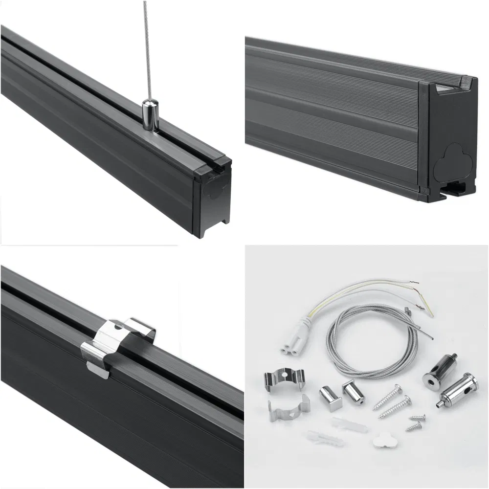 Commercial Indoor Lighting Linkable T8 Tube Chandelier Lamp Plastic Housing Surface Mounted Ceiling Suspended Office Batten Pendant LED Linear Light