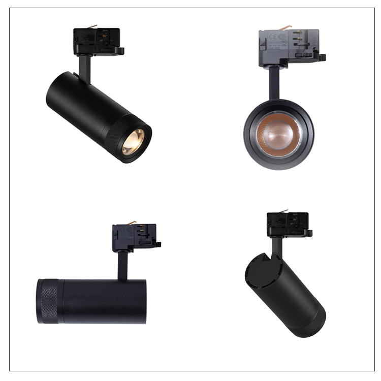 Modern 30W COB LED Track Spotlight 4000K Anti-Glare Zoomable Art Gallery Surface Mounted 3-Phase 4-Wire Track Lights 220V PC