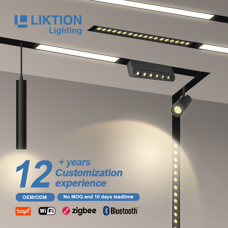 Smart Tuya Linear Grill Flood Spotlight Surface Embedded Removable Magnetic Light Track for Commercial &amp; Home Projects