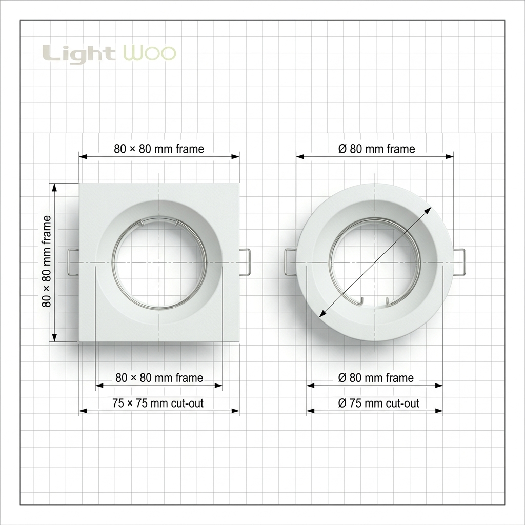 Architectural Downlight Shell Antiglare Gu10 Light Frame Housing MR16 Fitting Deep Baffle Recessed Spotlight Frame Part Lights