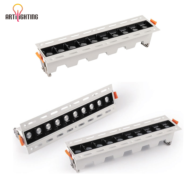 Customized LED Chip Isolated Flicker Free Driver AC85-265V Grill Recessed LED Downlight in Trimless Frame for Linear Lighting