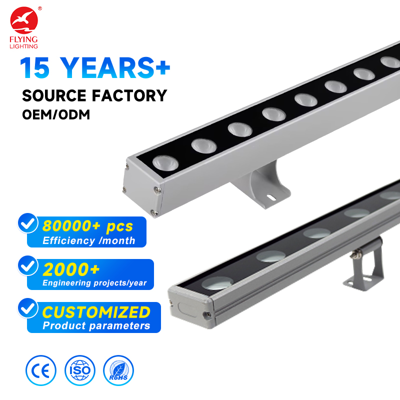 Professional IP65 DMX RGBW LED Linear Washer Light Aluminum Outdoor High Brightness Water Resistant Hotel Wall Washer