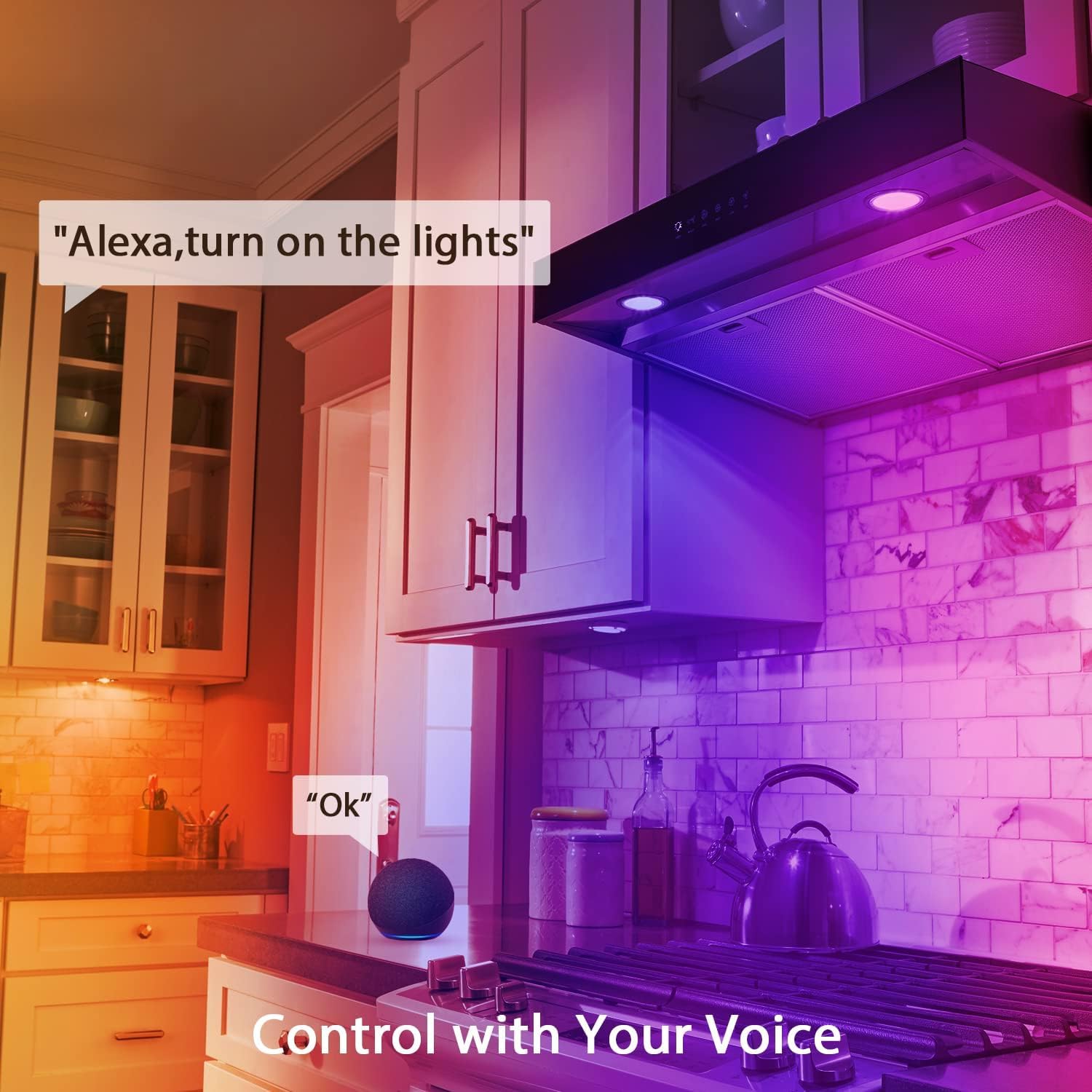 RGBW Color-Changing Smart Spotlight Bulb Music Synced Alexa Google Assistant WiFi Controlled GU10 LED Track Lighting AC Powered