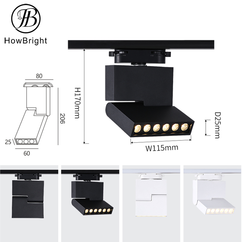 LED Track Light Fixture Housing Commercial Shop Adjustable Track Spotlight