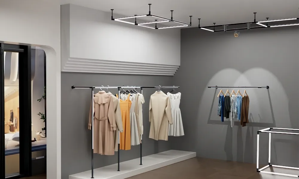 Built-in LED Lighting Display Stand Clothes Rack Cabinet Linear Magnetic Track Light for Clothing Jewelry