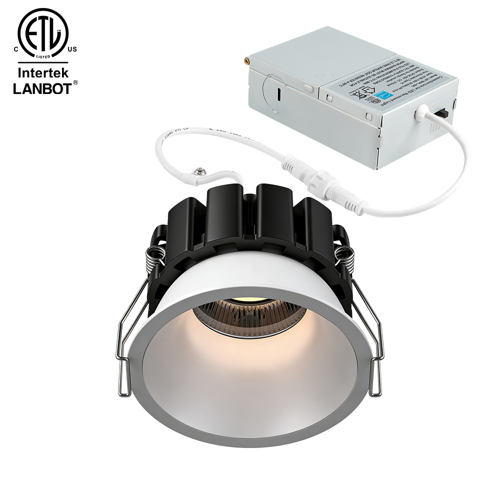 Lanbot ETL 3 Inch Deep Baffle 5CCT/Dim to Warm/Tunable White LED Downlight, Anti-Glare 120V Recessed Downlight
