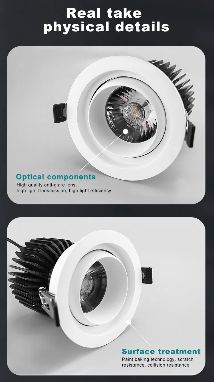 LED COB Frameless Ceiling Spotlight 30W High CRI Embedded Spot Light