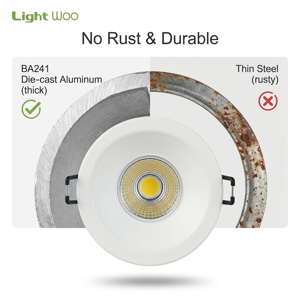 Architectural Downlight Shell Gu10 Dusk to Dawn Housing G5.3 MR16 Module Fitting Deep Baffle Recessed Spotlight Frame for Office