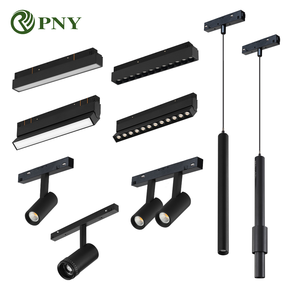 Best Sell 3CCT Smart Ultra Thin Plaster Rail System Track Lamp Adjustable Cob Moving Head Spot Smart Led Magnetic Track Light