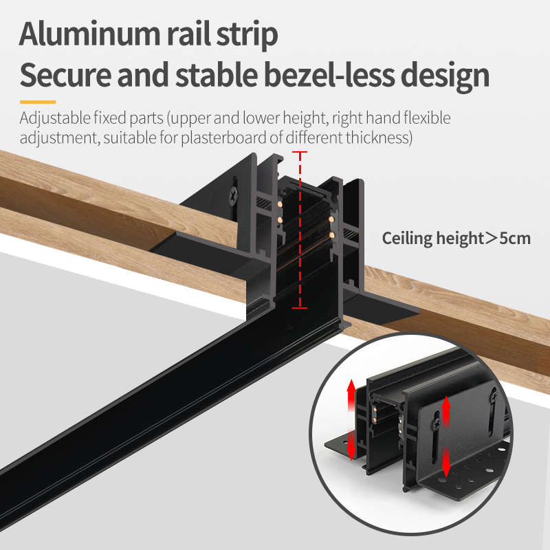 Magnetic System DC48V with Indoor Aluminum Linear Light with Recessed Surface Mounted Trimless Track Light