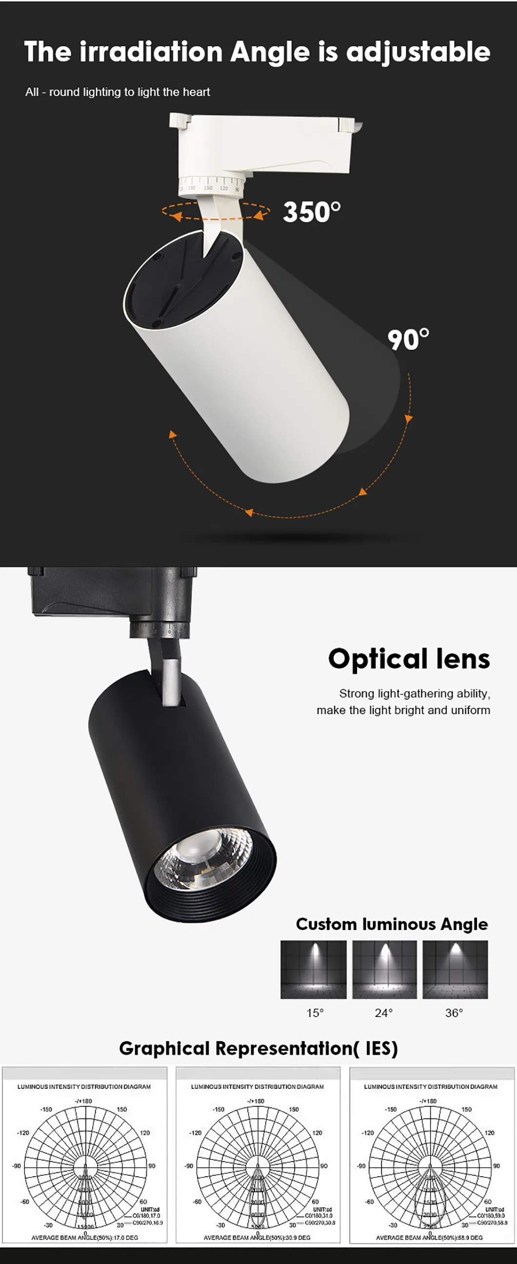 Adjustable Track Spot Light Bracket for Home Decor