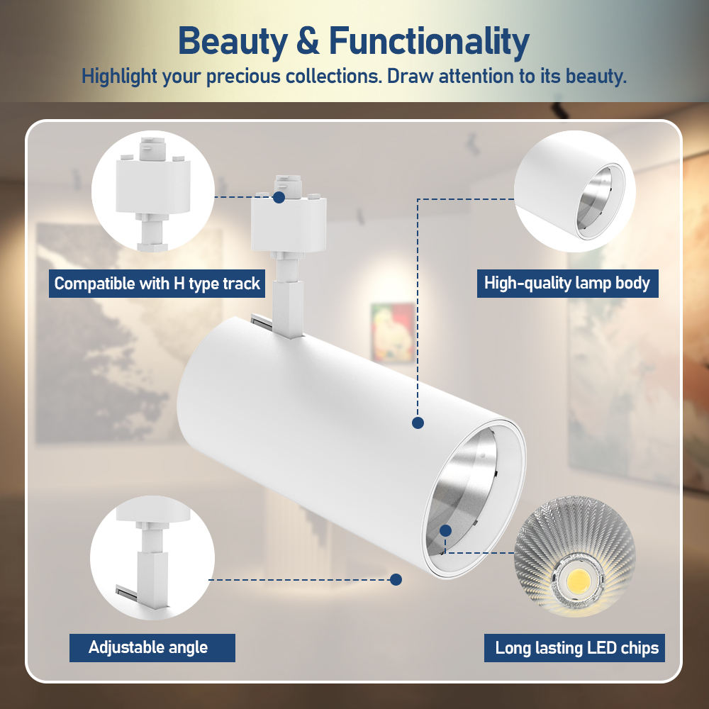Modern Dimmable Adjustable 30W 25W 20W 15W 10W Commercial Ceiling Track Light Rail Lighting System Led Track Light