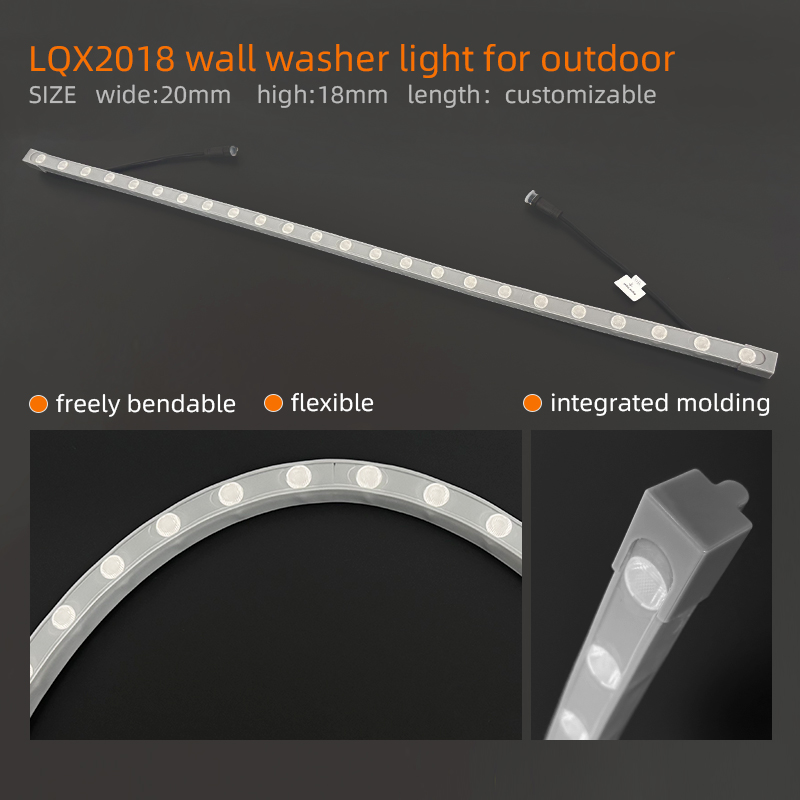 Lqx2018 24v Dc 24w Neon Strip Light Wall Washer Led Wall Washer Light Outdoor for Architectural Building Facade Mall Decorative
