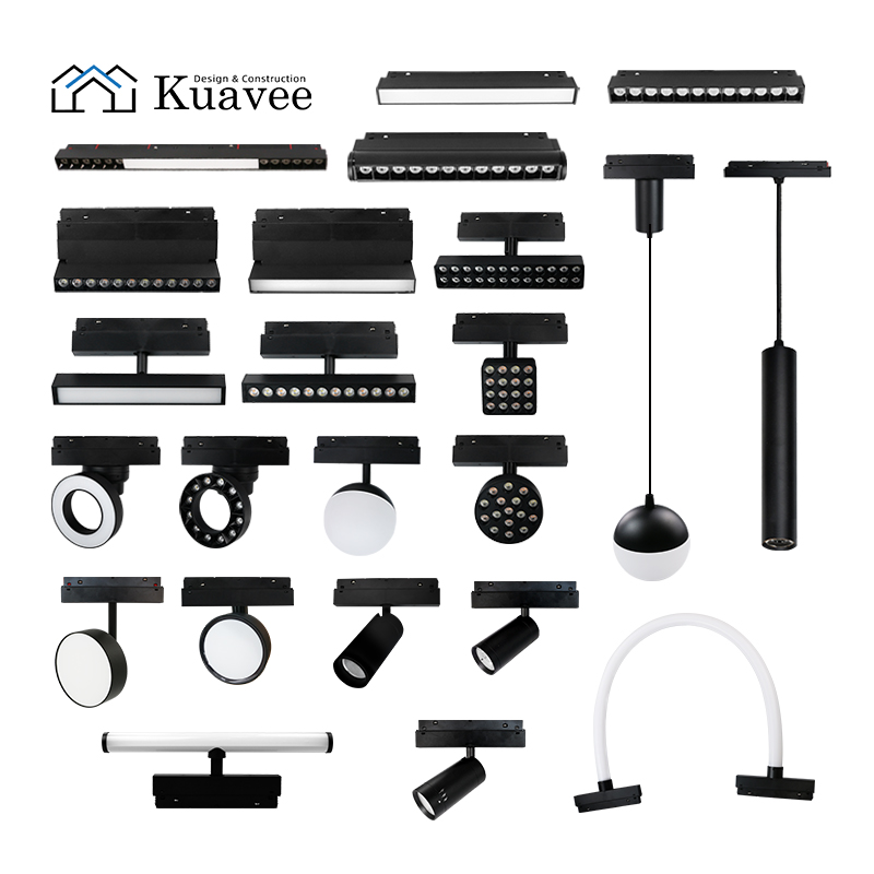 DC48V Surface Mounted Linear Spotlight Grille Fold Slim Magnetic Track Rail Lighting System Ultra Thin Led Magnetic Track Light
