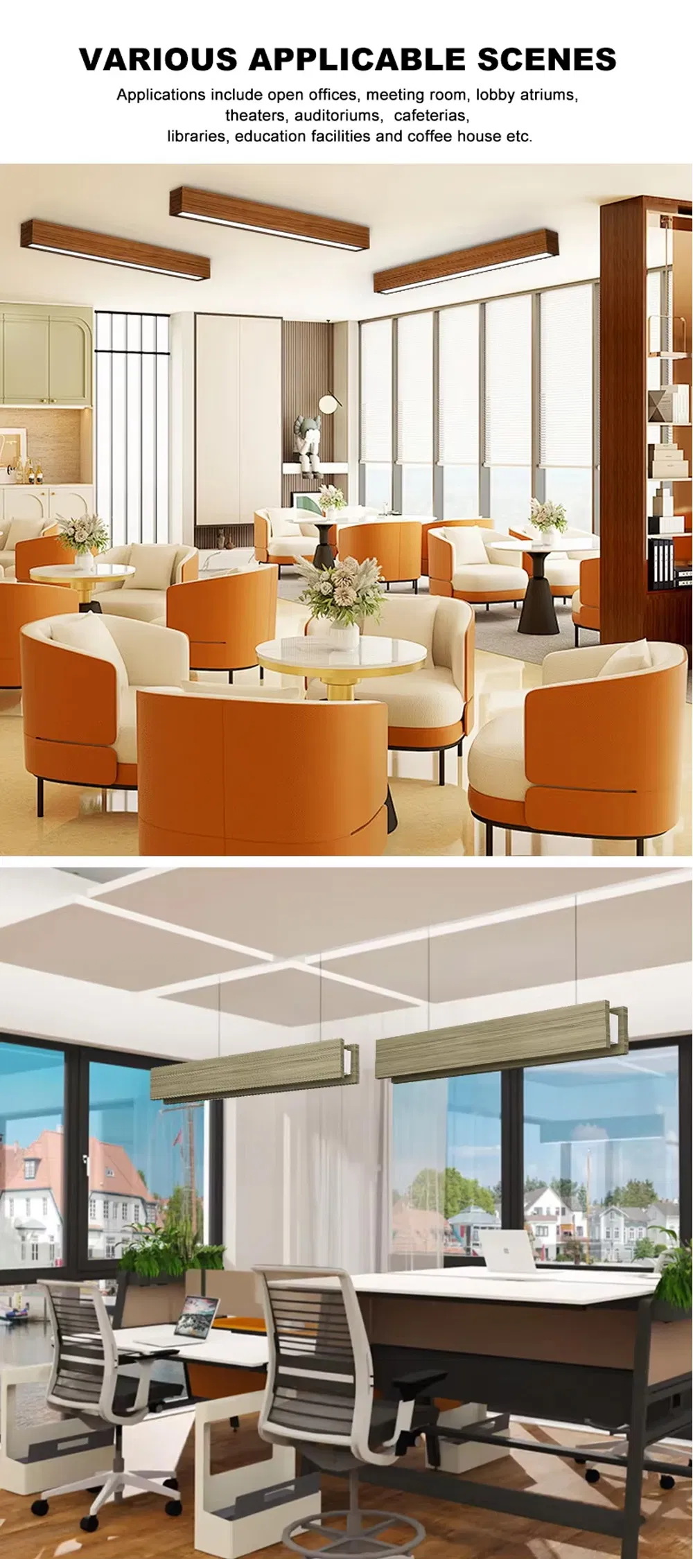 40W Suspended Fixture Wooden Pendant Lighting Applications