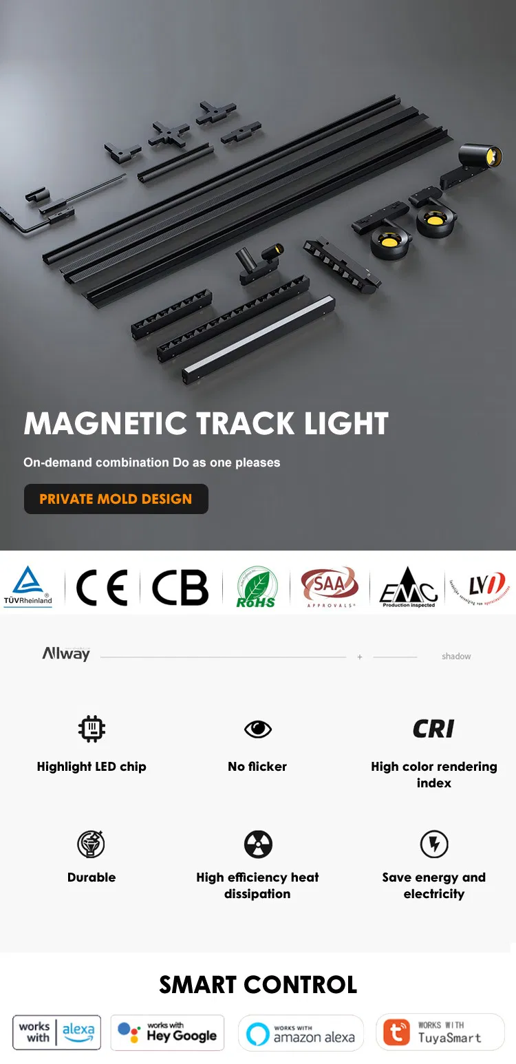 Adjustable Magnetic Track Spotlight with Custom Design Choices
