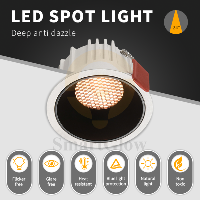 Recessed Honeycomb Led Lights Downlight Fixture Ceiling Indoor LED Light Downlight Anti-glare Deep Ceiling Spot Light Downlight