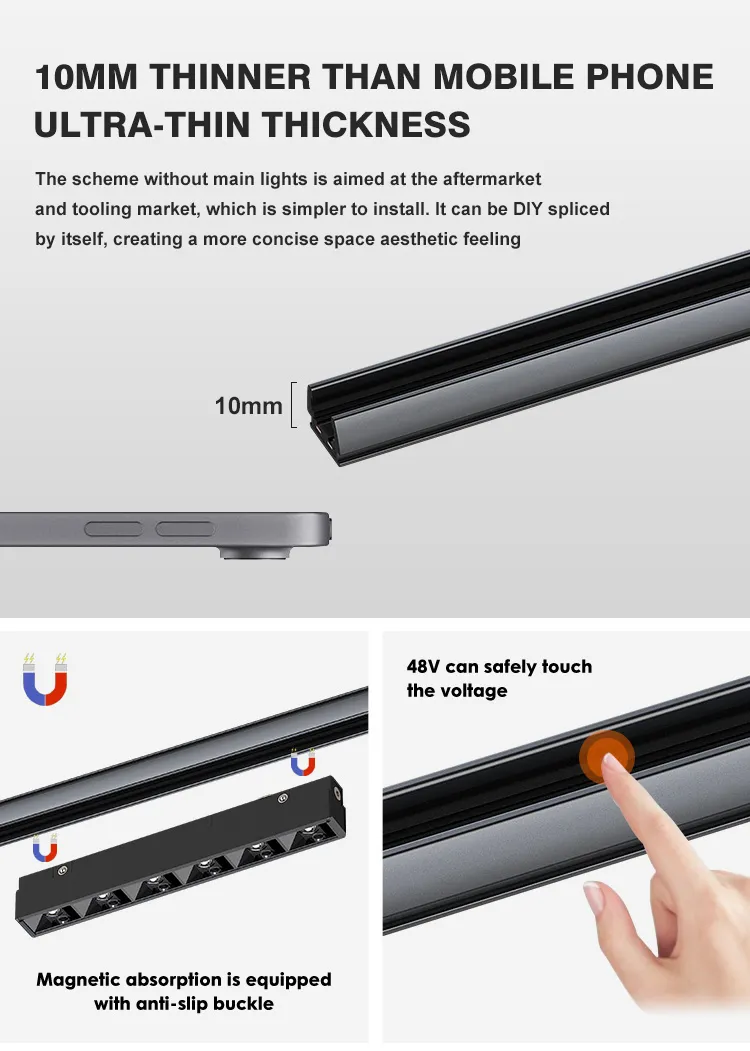 Adjustable Magnetic Track Spotlight with Custom Design Choices
