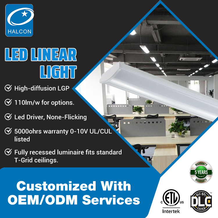 Linear Light Profile Linkable Batten Modern Industrial Supermarket Office Linear Led Batten Tube Light
